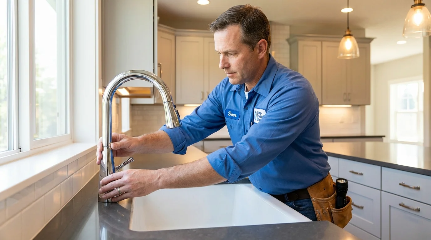 Kitchen faucet installation by Johns Plumbing LLC in College Station