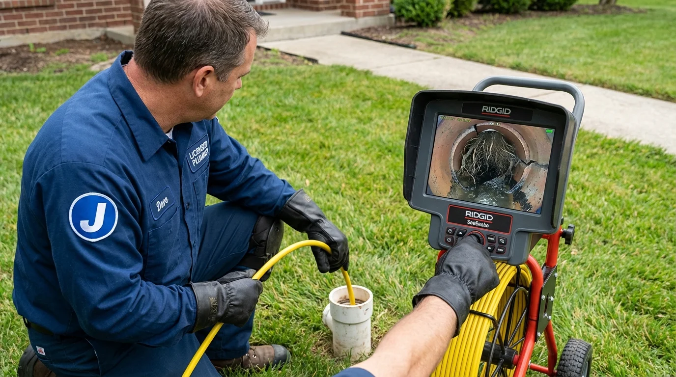 Sewer camera inspection being performed by Johns Plumbing LLC in College Station